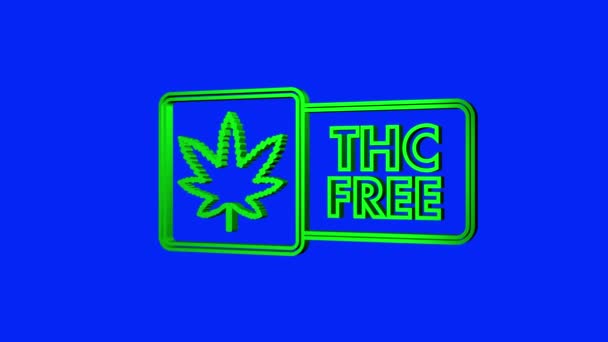 Kreativ cannabis blad 3d ikon. Mall för CBD Cannabidiol. Rörelse Grafisk — Stockvideo