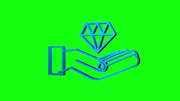 Diamant met hand icoon design. Diamant met handpictogram in trendy. bewegingsgrafiek — Stockvideo