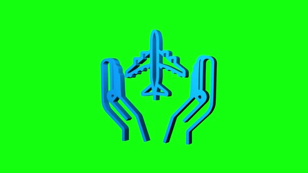 Flugzeug-Hand-Symbol, tolles Design für jeden Zweck. Handgezeichnetes Papierflugzeug. Kontinuierliche Linienzeichnung. 3D-Symbol. Bewegungsgrafik. — Stockvideo