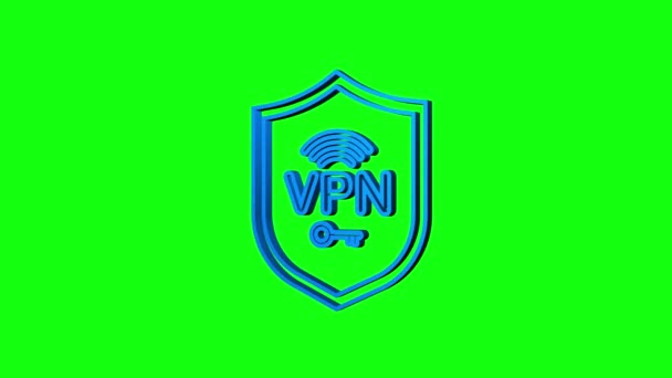 Conceito de conexão VPN Neon Secure com as mãos. Hnads segurando sinal vpn. Visão geral da conectividade de rede privada virtual. Gráfico de movimento — Vídeo de Stock