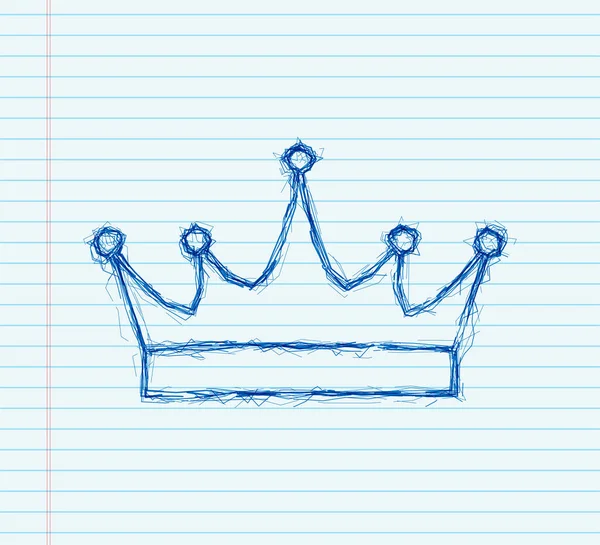 Couronne du roi isolé sur fond blanc. esquisse l'icône royale. Illustration vectorielle — Image vectorielle