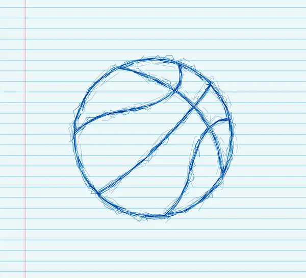Basketbal schets icoon. Basketbal, teamspel en sport concept. Voorraadillustratie van vectoren — Stockvector