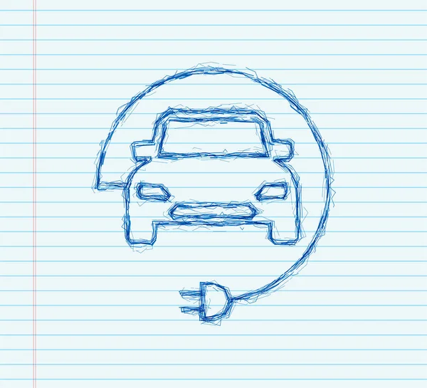 Icono de la estación de carga del vehículo eléctrico. Cada carga. Coche eléctrico. icono del boceto. — Vector de stock