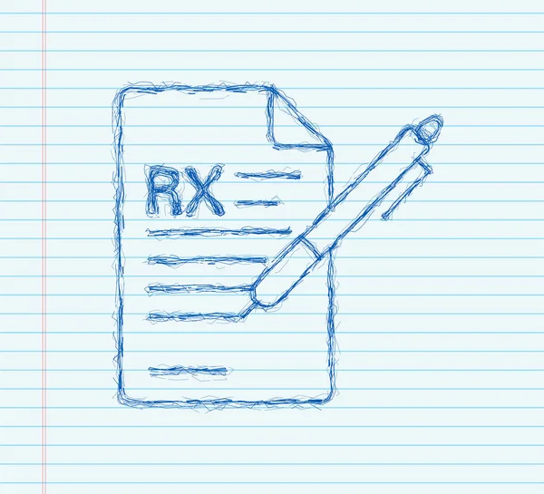Sketch icon Blank Rx prescription form. Vector stock illustration. — Stock Vector