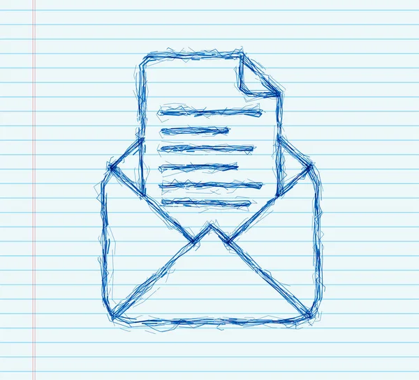 E- posta simgesi. Mesaj hatırlatma konsepti. Posta taslak ikonu. Vektör stok illüstrasyonu. — Stok Vektör