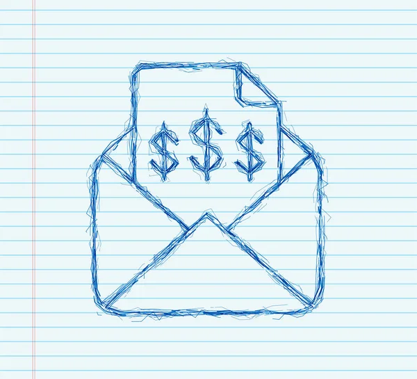 Geld, Finanzen und Zahlungen. Umrisse des Websymbols festlegen. Skizzenstil. Vektorillustration. — Stockvektor