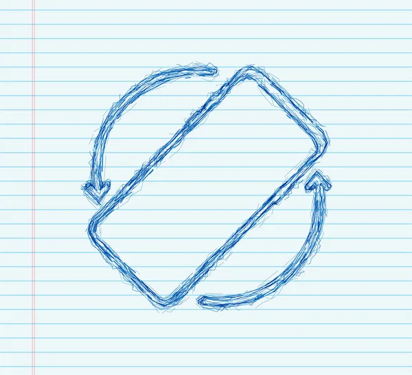 Faites pivoter l'icône isolée smartphone. icône de croquis. Symbole de rotation du dispositif. Tournez votre appareil. Illustration vectorielle — Image vectorielle