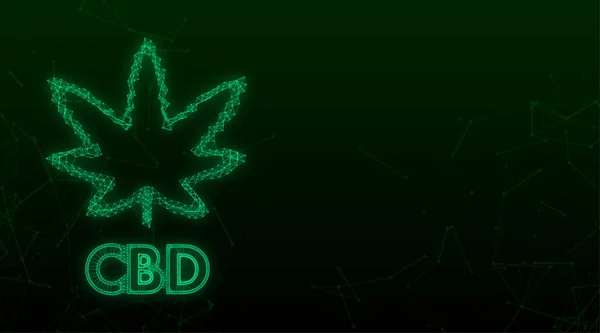 Vector creativo de hojas de cannabis Icono del plexo. Plantilla para CBD Cannabidiol. Ilustración vectorial — Vector de stock