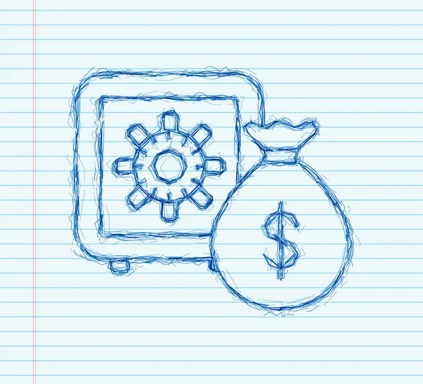 Peníze, finance a platby. Nastavit ikonu osnovy webu styl kresby. Vektorová ilustrace. — Stockový vektor