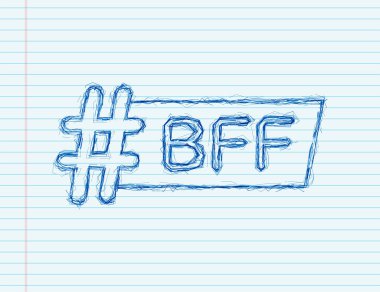 konsept tasarım için kırmızı bff ile resim simgesi. Vektör tasarımı. Vektör logosu