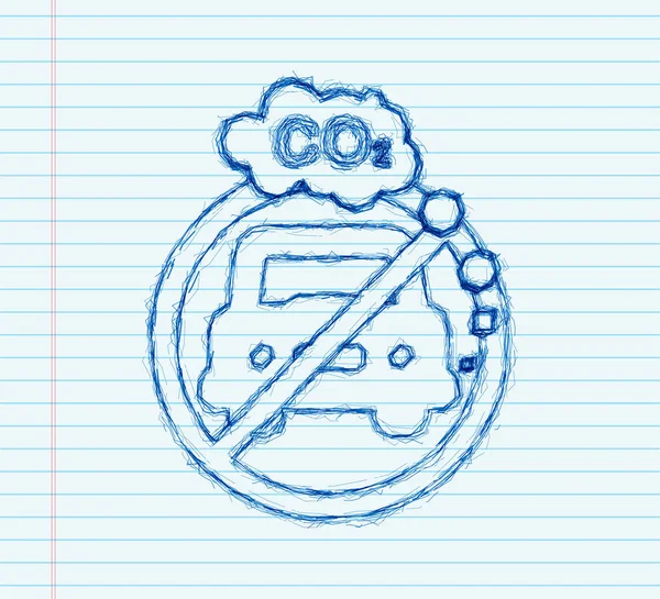 CO2 schets logo in platte stijl geïsoleerd op lege achtergrond. Vlak pictogram op witte achtergrond. Vectorlogo illustratie — Stockvector