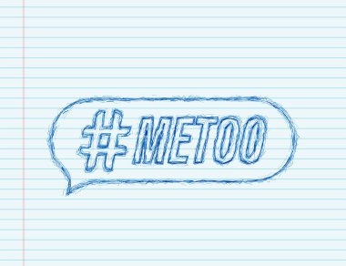 Metoo hashtag 'i Perşembe günü geri dönüş sembolü. skeç ikonu. Vektör stok illüstrasyonu.
