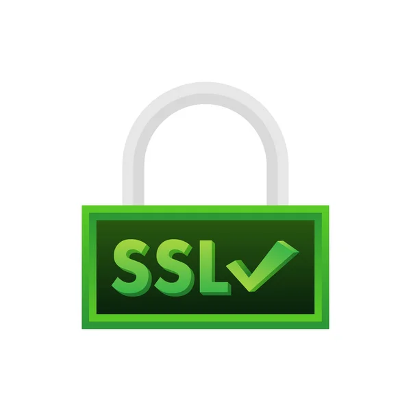 Иконка SSL для безопасного подключения к Интернету. SSL предохранитель. Векторная иллюстрация — стоковый вектор