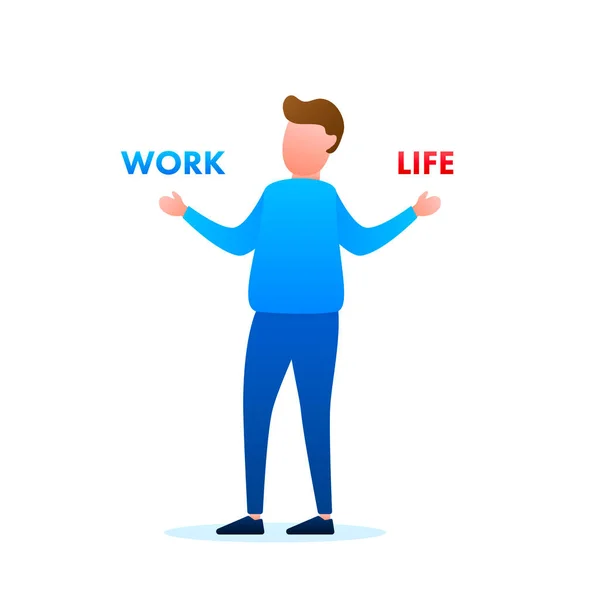 Hombre elegir entre dos opciones de trabajo y la vida. Ilustración de stock vectorial — Archivo Imágenes Vectoriales