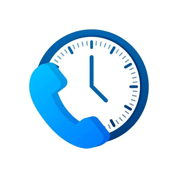 Ikona czasu połączenia, Call Waiting, czas. Ilustracja wektora. — Wektor stockowy