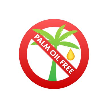 Palm Petrolsüz sembol. Doymuş yağsız organik yiyecekler. Vektör stok illüstrasyonu.