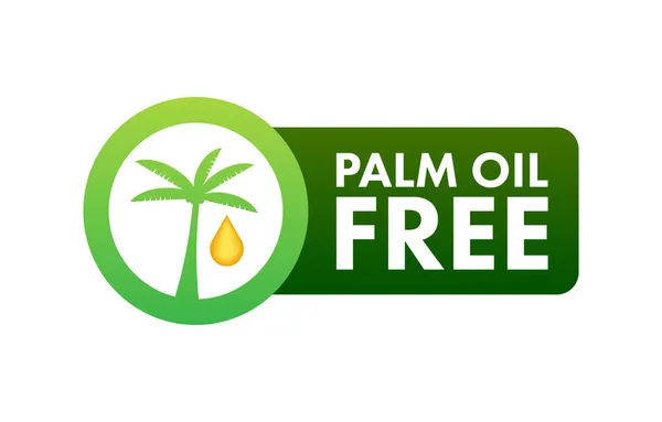 Symbol wolny od oleju palmowego. Żywność ekologiczna bez tłuszczów nasyconych. Ilustracja wektora. — Wektor stockowy