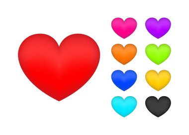 Karalama kırmızı kalp. Aşk sembolü. Kalp ikonu ayarlandı. Vektör stok illüstrasyonu.