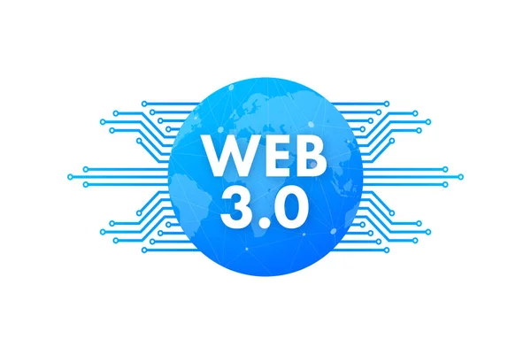 Web 3.0 technológia web design. Internetes blokklánc technológia. Nft koncepció. Vektorállomány illusztrációja. — Stock Vector