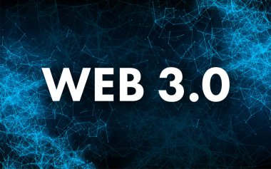 Web tasarımı için web 3.0 teknolojisi. İnternet engelleme teknolojisi. Nft konsepti. Vektör stok illüstrasyonu.