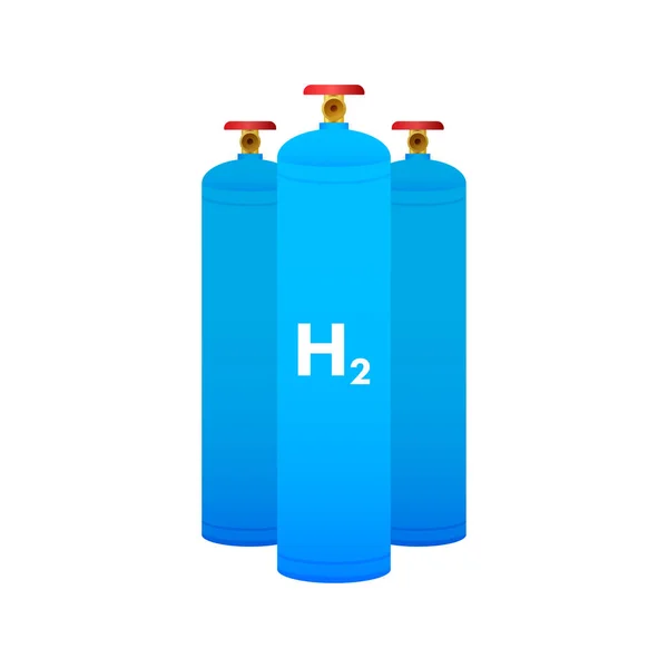 Estación de hidrógeno, gasolina H2. Energía ecológica renovable. Ilustración de stock vectorial. — Vector de stock