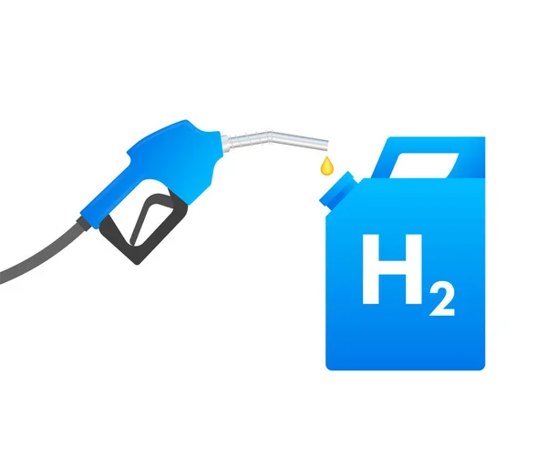 Estación de hidrógeno, gasolina H2. Energía ecológica renovable. Ilustración de stock vectorial. — Archivo Imágenes Vectoriales