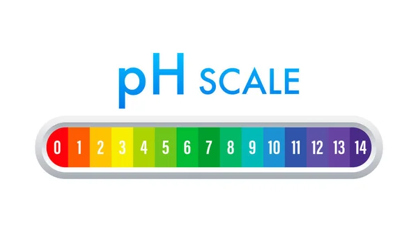 Medidor de escala de pH. Análisis de pH prueba de valor de escala química. Ilustración de stock vectorial. — Vector de stock