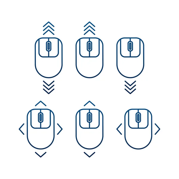 Scrollende muis. Landingspagina. Computermuis. Voorraadillustratie van vectoren. — Stockvector