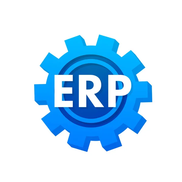 ERP Enterprise resursplanering. Industriproduktion. Produktivitet och företagsutveckling. Illustration av vektorbeståndet. — Stock vektor