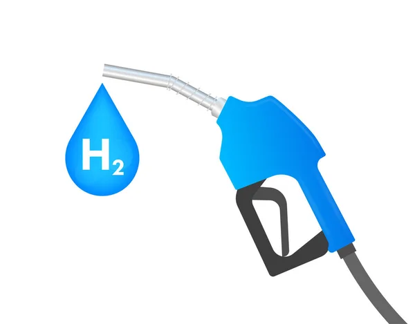 Waterstof auto station, H2 gas. Hernieuwbare eco-energie. Voorraadillustratie van vectoren. — Stockvector