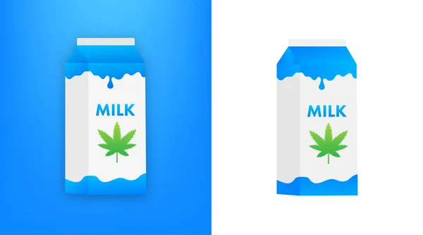 Leche de cáñamo, leche de cannabis. Comida vegetariana orgánica saludable. Ilustración de stock vectorial. — Vector de stock