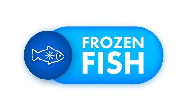 Pescado congelado. Marisco orgánico esmerilado, comida. Ilustración de stock vectorial. — Archivo Imágenes Vectoriales