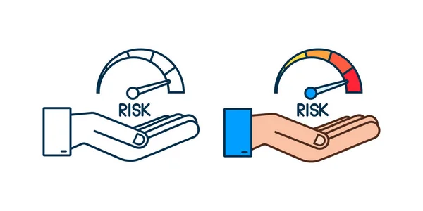 Risicopictogram Snelheidsmeter Handen Hoge Risico Meter Voorraadillustratie Van Vectoren — Stockvector