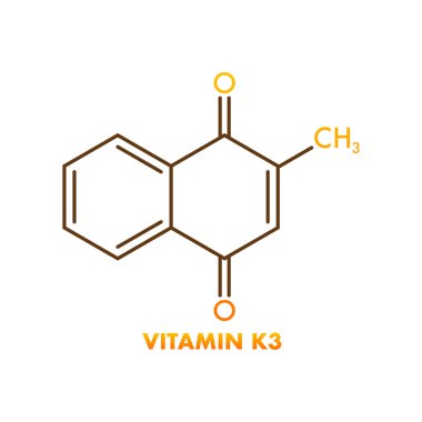 Molekül tocopherol. K3 vitamini. Tıbbi tasarım için simge