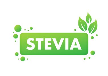 Beyaz arka planda düz simge stevia. Vektör logosu. Logo sembolü.