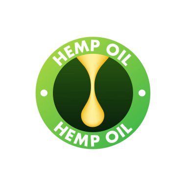 Tasarım vektörü. Gerçekçi düz kenevir yağı tasarımı. Web pankartı.