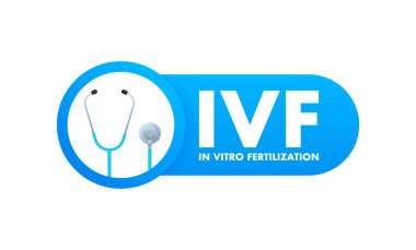 Tüp bebek tedavisinde. Ivf tedavisi. Vektör illüstrasyonu