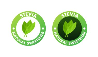 Beyaz arka planda düz simge stevia. Vektör logosu. Logo sembolü.