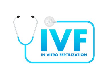 Tüp bebek tedavisinde. Ivf tedavisi. Vektör illüstrasyonu