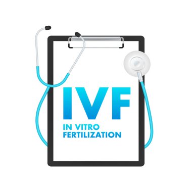 Tüp bebek tedavisinde. Ivf tedavisi. Vektör illüstrasyonu