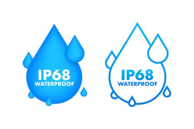 IP68 su geçirmez, su direnci seviyesi bilgi işareti.