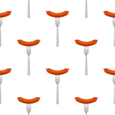 Çizgi film ızgara sosisi. El çizimi vektör çizimi. desen çizimi.