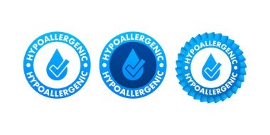 Hipoalerjenik, her amaç için harika bir tasarım. Yumuşak mavi arkaplanda mavi ambalaj.