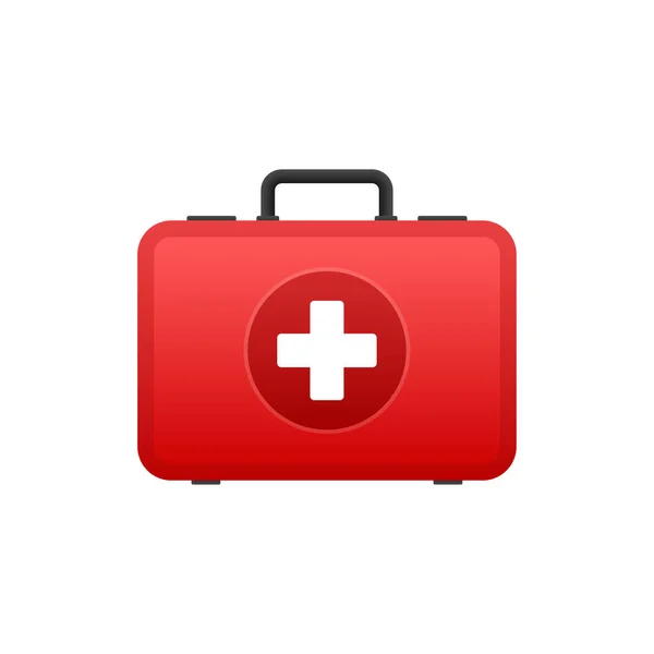 Cartoon Icon Red First Aid White Background Medical Design Flat — Stock Vector