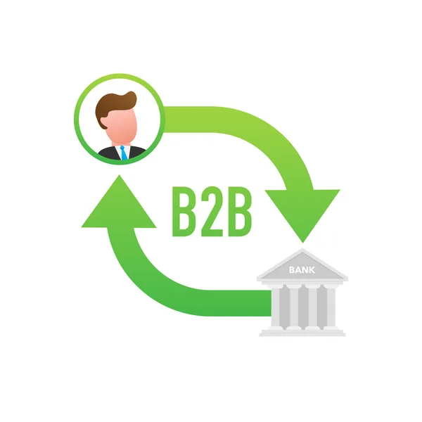 B2B Verkoop Persoon Die Producten Verkoopt Business Business Verkoop B2B — Stockvector