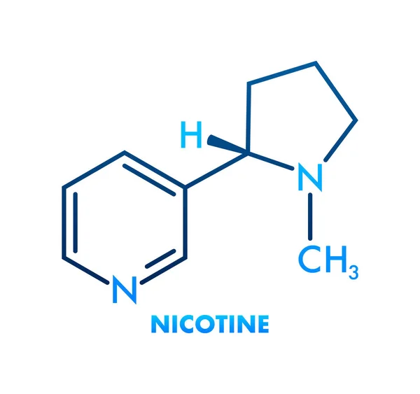 Molécula Estimulante Del Tabaco Nicotina Icono Vector Plano — Vector de stock