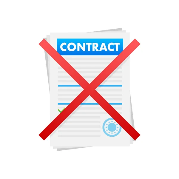 Conceito Negócio Cancelamento Contrato Assine Proibido Ilustração Estoque Vetorial —  Vetores de Stock