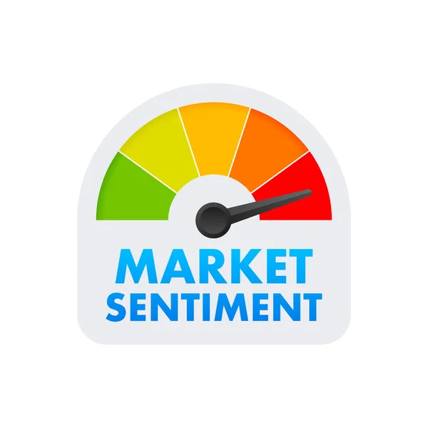 Sentimiento Del Mercado Miedo Índice Codicia Sentimiento Del Mercado Concepto — Vector de stock