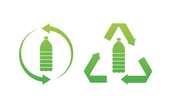 Símbolo Reciclagem Reciclagem Plástico Ambiente Ecologia Protecção Natureza Conceito Vector — Vetor de Stock