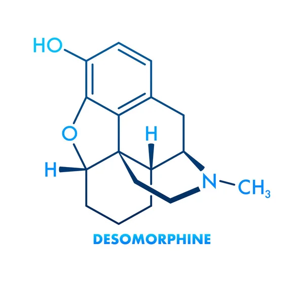 Fórmula Química Desomorfina Estructura Molecular Química Desomorfina — Vector de stock